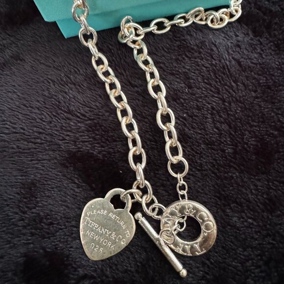 Tiffany & Co. Sterling Silver Heart Tag Toggle 18.5" Chain Necklace - Picture 11 of 13